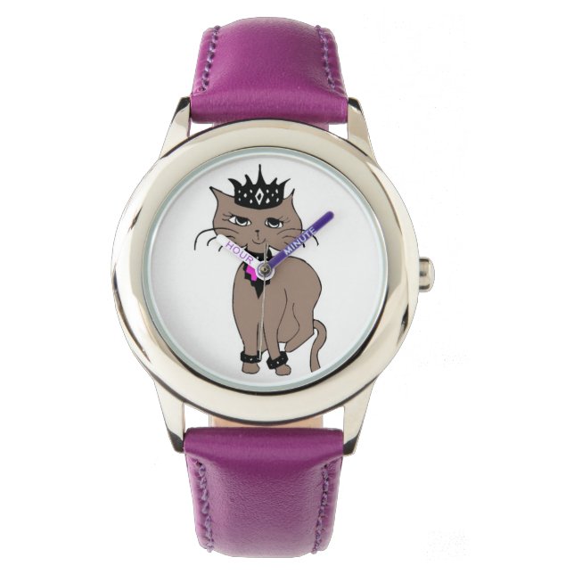 Barn Bezel Stainless Steel Watch/Crowned Cat Armbandsur (Framsida)