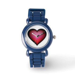 Barn Bezel Stainless Steel Watch/Heart Armbandsur