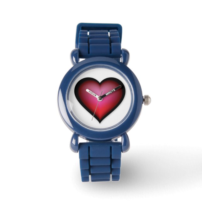 Barn Bezel Stainless Steel Watch/Heart Armbandsur (Framsida)