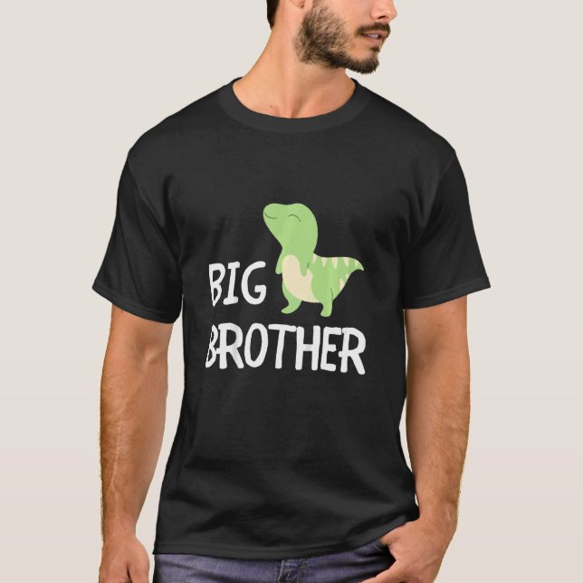 Barn Big Brother Dinosaur Best Bro Aldrig World's  T Shirt (Framsida)