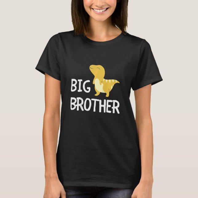 Barn Big Brother Dinosaur Best Bro Aldrig World's  T Shirt (Framsida)