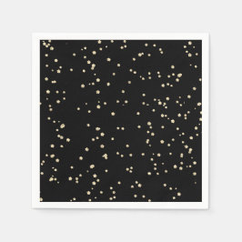 Barn Birthday Black Guld Glitter Papper Pappersservett