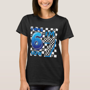 Barn Blå Rutig Jag Var 6 Nu Är Jag 7 Rolig 67 T Shirt