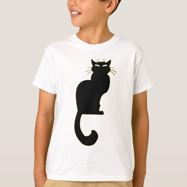 Barn Black Cat T-shirt Black Cat Art Barn Tee (Framsida)
