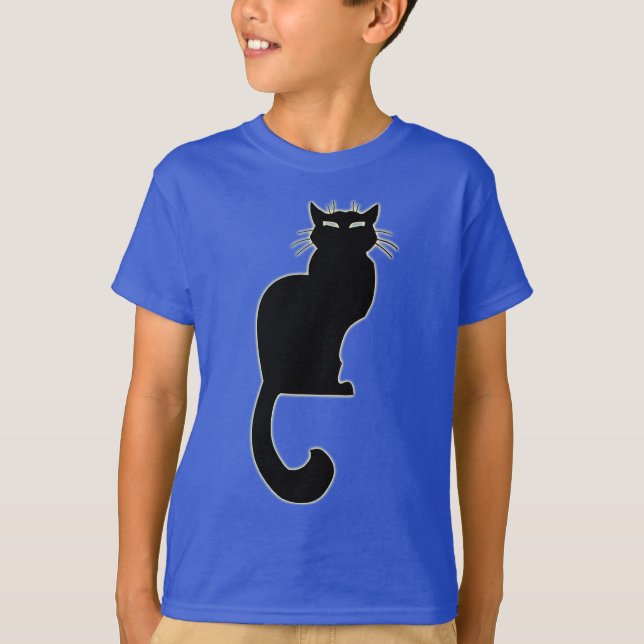Barn Black Cat T-shirt Organic Cat Barn Tee (Framsida)