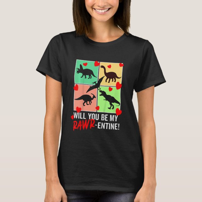 Barn blir min Rawr-motor Valentines day Di T Shirt (Framsida)