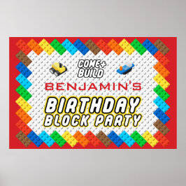 Barn Blockblocket Party i Blocket Party Bygger Lek Poster