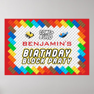 Barn Blockblocket Party i Blocket Party Bygger Lek Poster