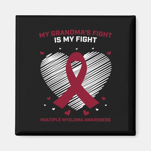 Barn Blood Cancer Support Grandma Många Myeloma Magnet (Framsidan)
