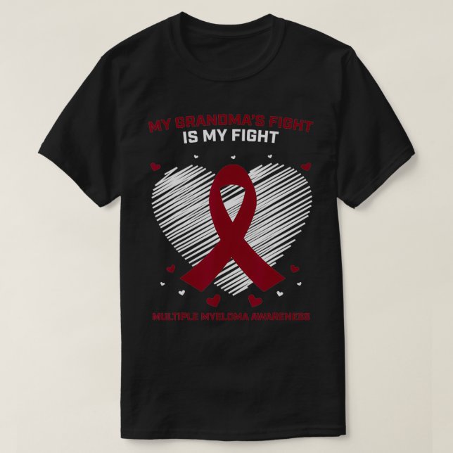 Barn Blood Cancer Support Grandma Många Myeloma T Shirt (Design framsida)