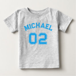 Barn Blue Namn Jersey Number Sports Cotton T Shirt