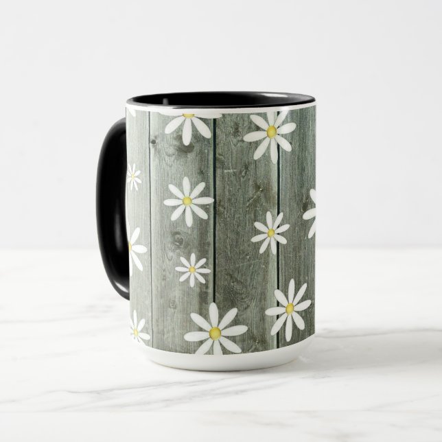 Barn Board Daisy Flower Mugg (Framsida vänster)