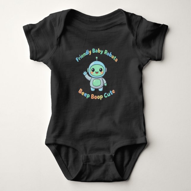 Barn Bomull Komfort Robot T Shirt (Framsida)