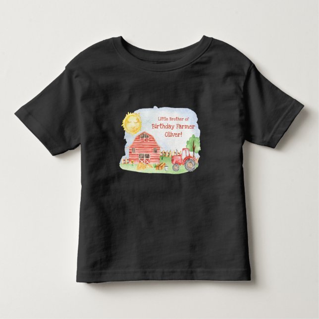 Barn Bondgården Födelsedagsfest Matchande Familj S T Shirt (Framsida)