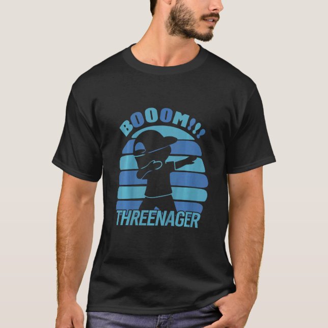 Barn Booom Threenager Birthday, 3 år T Shirt (Framsida)