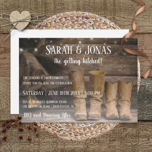 Barn & Boots Rustic Cowboy Westernare Bröllop Inbjudningar