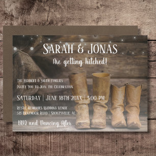 Barn & Boots Rustic Cowboy Westernare Bröllop Inbjudningar