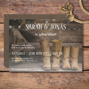 Barn & Boots Rustic Cowboy Westernare Bröllop Inbjudningar