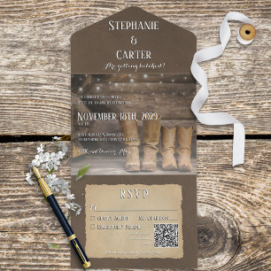 Barn & Boots Rustic Cowboys Westerna QR-kod