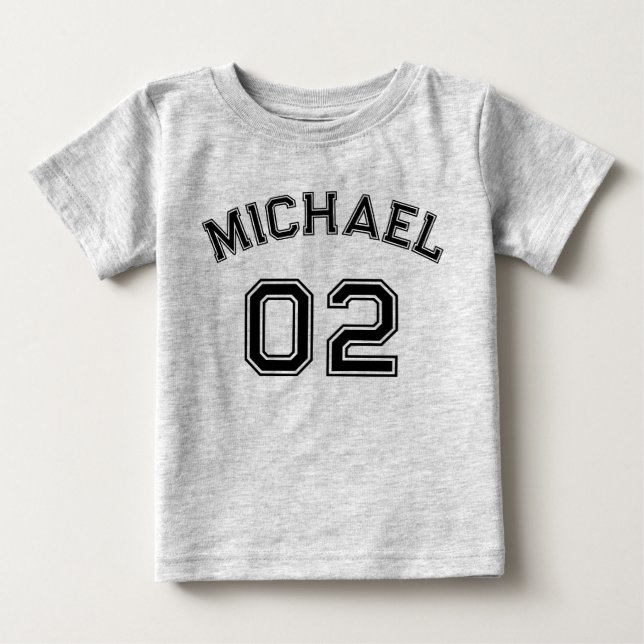 Barn Boy Girl Namn Jersey Number Cotton Sports T Shirt (Framsida)