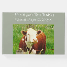 Barn Bröllop Cow Couple (Namn) Guestbook Gästböcker