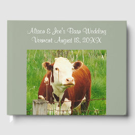 Barn Bröllop Cow Couple (Namn) Guestbook Gästböcker
