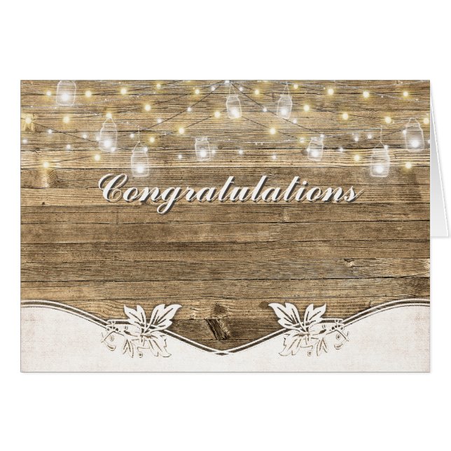 Barn Bröllop Ljus på trä Hälsningskort (Framsidan Horizontal)