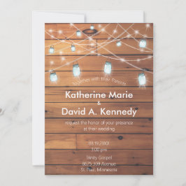 Barn Bröllop Wall Mason Burk String Light Inbjudningar