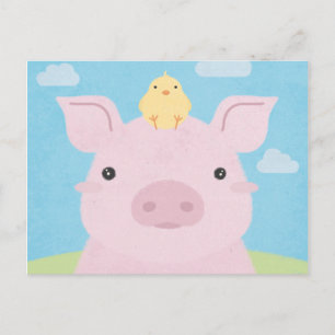 Barn Buddies - Piglet & Chick Vykort