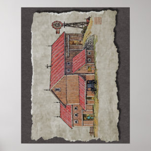 Barn Buggy & Kvarn Poster