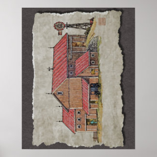 Barn Buggy & Kvarn Poster