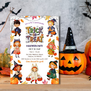 Barn Busar eller Godis Halloweenfest Ryslig Kostym Inbjudningar