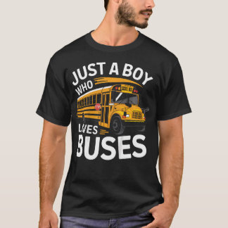 Barn Buss kostym bara en pojke som älskar bussar T Shirt