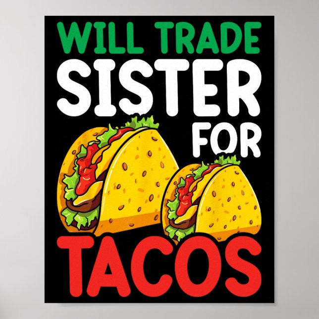Barn Byter Syster Mot Tacos Småpojkar Cinc Poster (Framsidan)