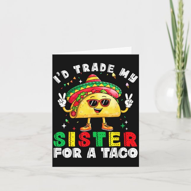 Barn byter syster mot tacos småpojkar kort (Framsida)