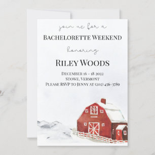 Barn, Cabin & Pumpkins Bachelorette-inbjudan Inbjudningar