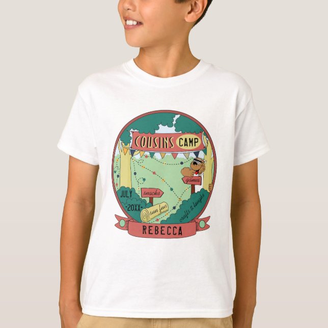 Barn Camp CAMP T-Shirt Bear Personalize (Framsida)