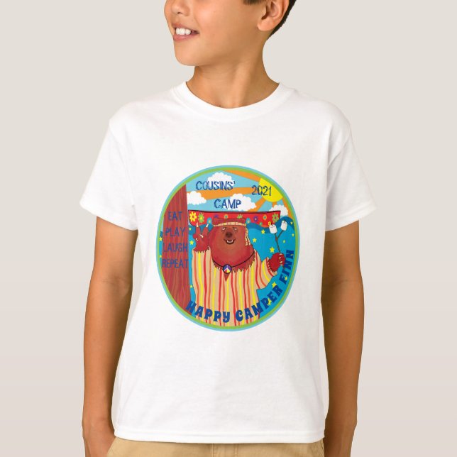 Barn Camp Groovy T-Shirt Lycklig Bear (Framsida)