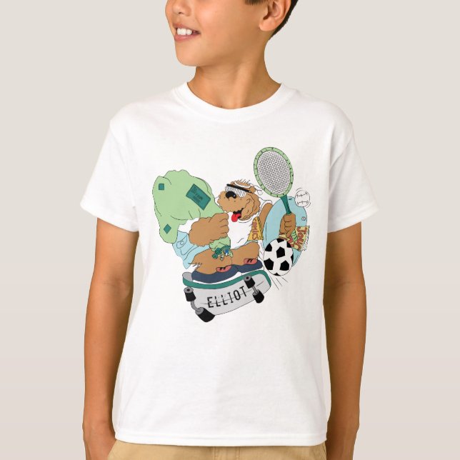 Barn Camp T-Shirt Skateboarding Bear Personalize (Framsida)