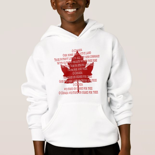 Barn Canada Anthem Hoodie Canada Souvenir Shirt Tee (Framsida)