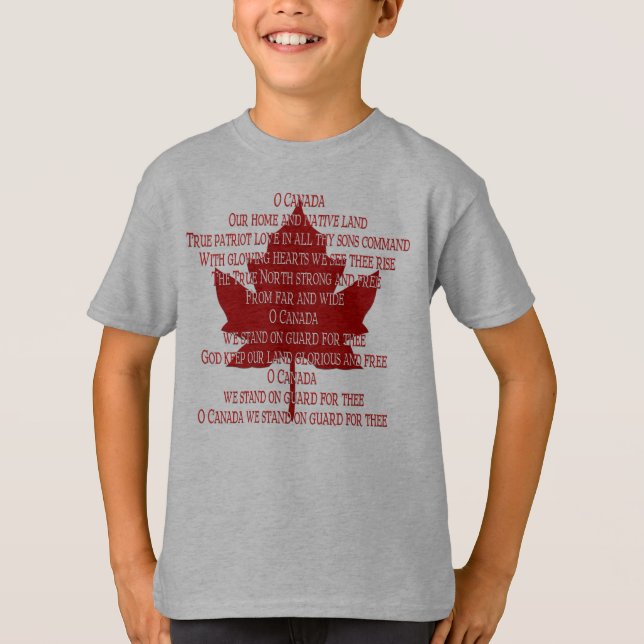 Barn Canada Anthem Jersey Souvenir Canada Shirt Tee Shirt (Framsida)