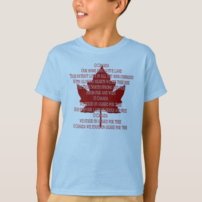 Barn Canada Anthem Jersey Souvenir Canada Shirt Tee Shirt (Framsida)