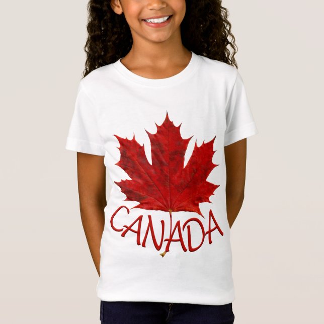 Barn Canada Flagga Baseball Jersey Souvenir Shirt T-shirt (Framsida)