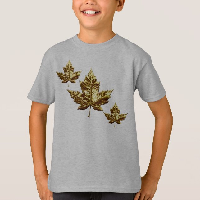 Barn Canada Flagga Hoodie Maple Löv Barn Hoodie T Shirt (Framsida)