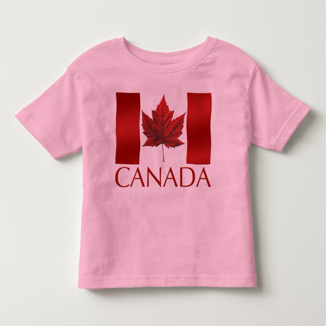 Barn Canada Flagga Ringer Personalize Småbarn Shir T-shirt (Framsida)