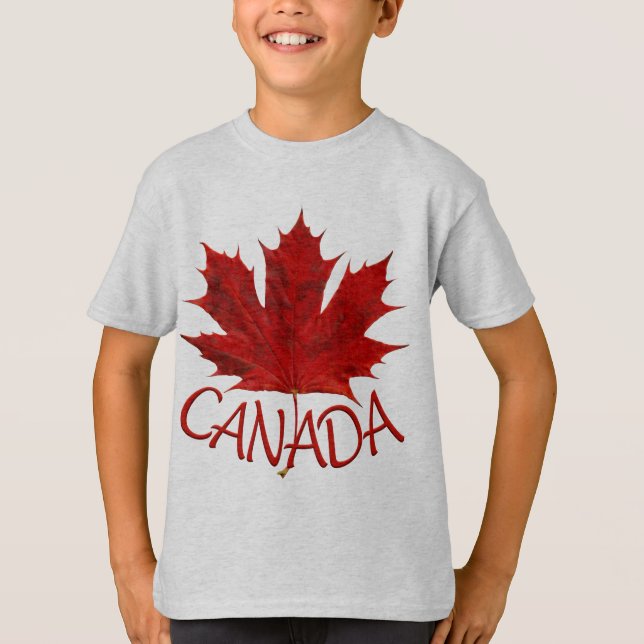 Barn Canada Flagga Sweatshirt Maple Löv Barn Shir T-shirt (Framsida)