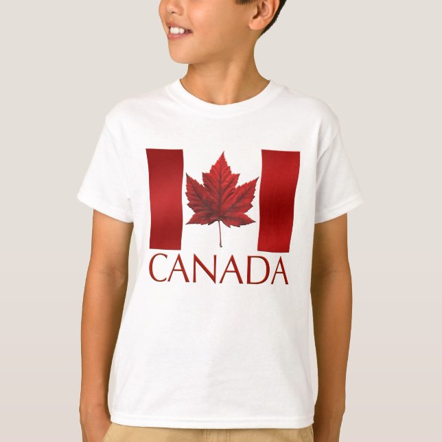 Barn Canada Flagga Sweatshirt Maple Löv Barn Shir Tröja (Framsida)