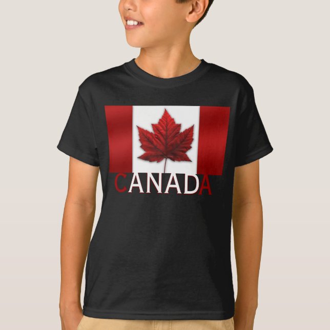 Barn Canada Flagga T-Shirt Barn Organic Canada T (Framsida)