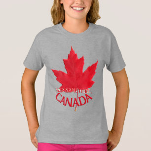 Barn Canada T-shirt Custom Name Maple Löv Shirt