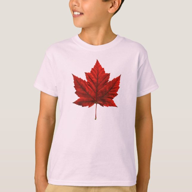 Barn Canada Tee Ringer Maple Löv Barn T-Shirt (Framsida)